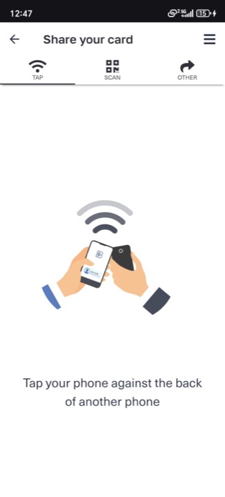 Bitaqa app — tap to share